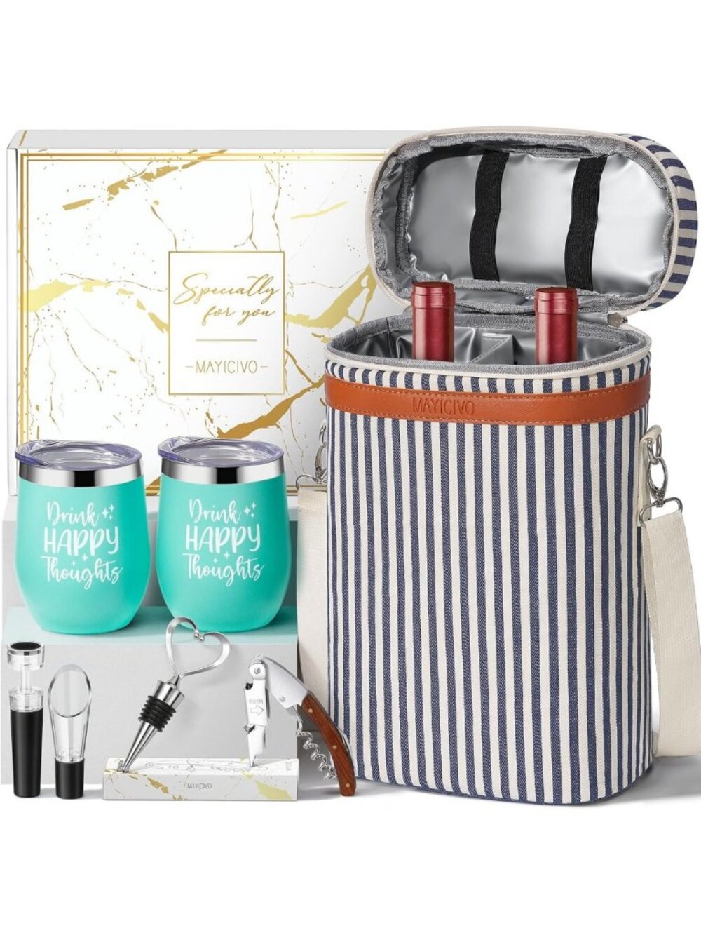 Wine Lovers Gift Basket for Women | Birthday Wine Cooler Bag Set & Accessories